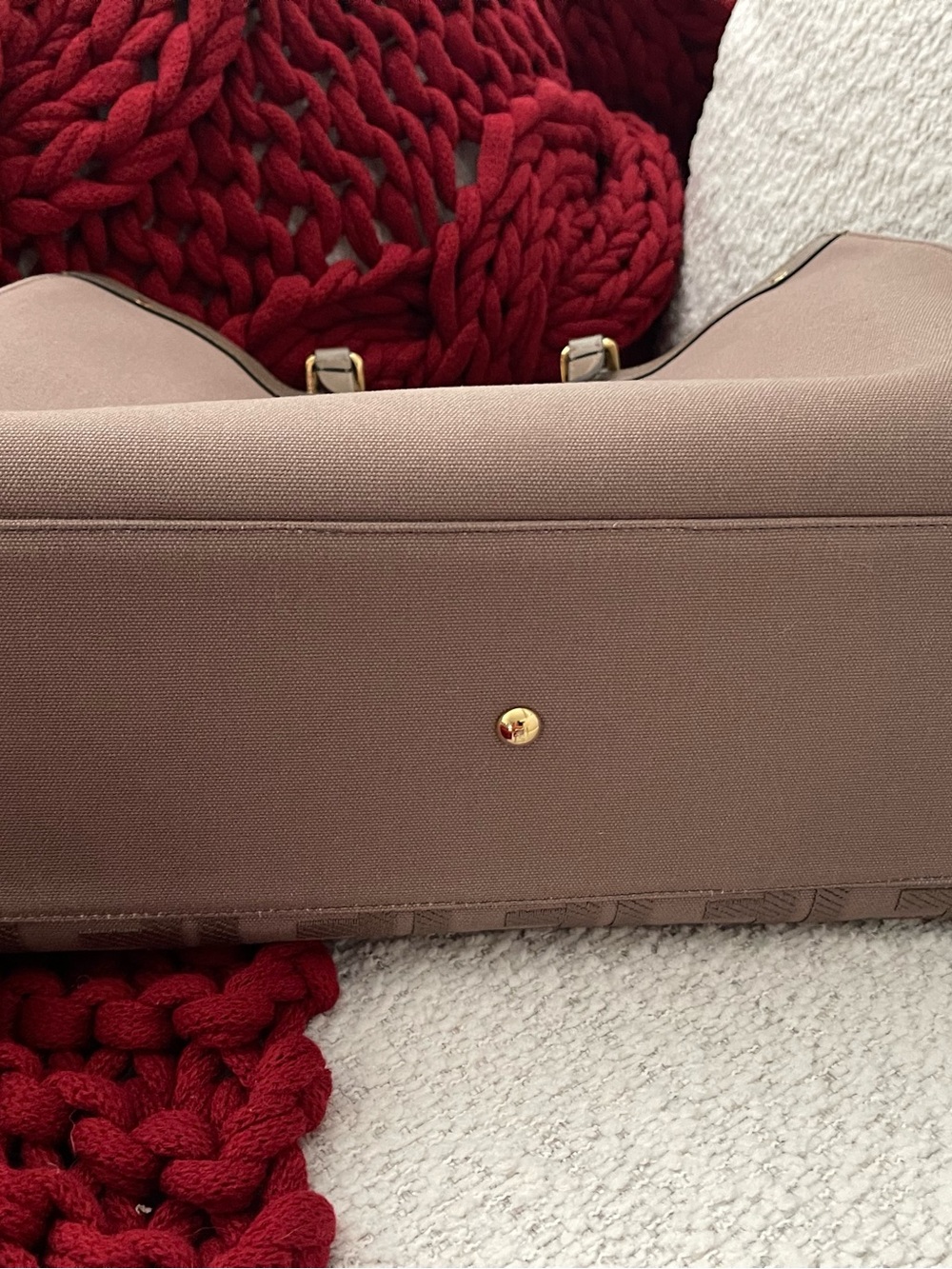 Fendi Brown Taupe FF Jacquard Double-Handle Tote - Picture 7 of 13